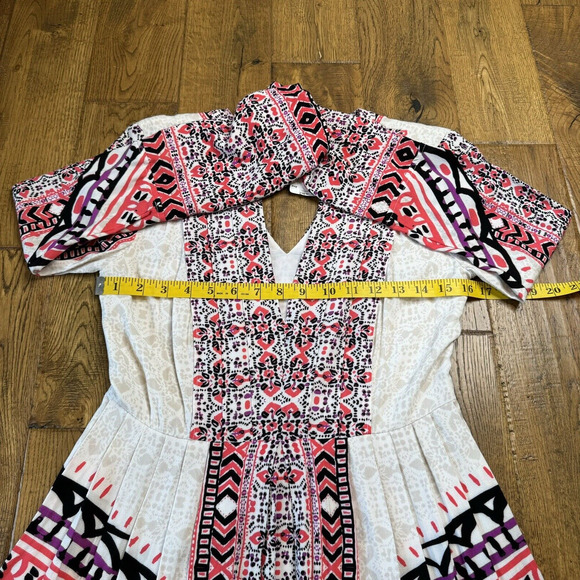 NWT Free People Tegan Border Print Bell Long Sleeve Tunic Mini Dress Sz 0 - Picture 4 of 6